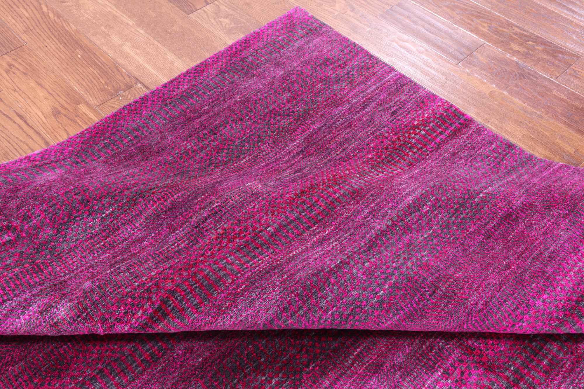 Pink Savannah Grass Hand Knotted Wool & Silk Rug - 6' 2" X 9' 3" - Golden Nile