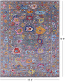Grey Turkish Oushak Hand Knotted Wool Rug - 10' 2" X 13' 6" - Golden Nile