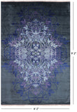 Green William Morris Handmade Wool Area Rug - 6' 2" X 9' 2" - Golden Nile