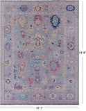 Grey Turkish Oushak Hand Knotted Wool Rug - 10' 1" X 13' 6" - Golden Nile