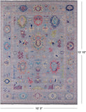 Grey Turkish Oushak Hand Knotted Wool Rug - 10' 3" X 13' 10" - Golden Nile