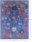 Blue Turkish Oushak Hand Knotted Wool Rug - 9' 11" X 13' 11" - Golden Nile