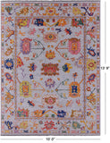 Grey Turkish Oushak Hand Knotted Wool Rug - 10' 0" X 13' 9" - Golden Nile