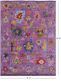 Purple Turkish Oushak Hand Knotted Wool Rug - 9' 11" X 13' 3" - Golden Nile