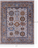 Grey Turkish Oushak Hand Knotted Wool Rug - 9' 1" X 11' 11" - Golden Nile