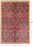 Ivory William Morris Hand Knotted Wool Area Rug - 6' 2" X 8' 8" - Golden Nile