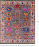 Grey Turkish Oushak Handmade Wool Rug - 9' 3" X 11' 11" - Golden Nile