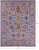 Grey Turkish Oushak Hand Knotted Wool Rug - 9' 3" X 12' 0" - Golden Nile