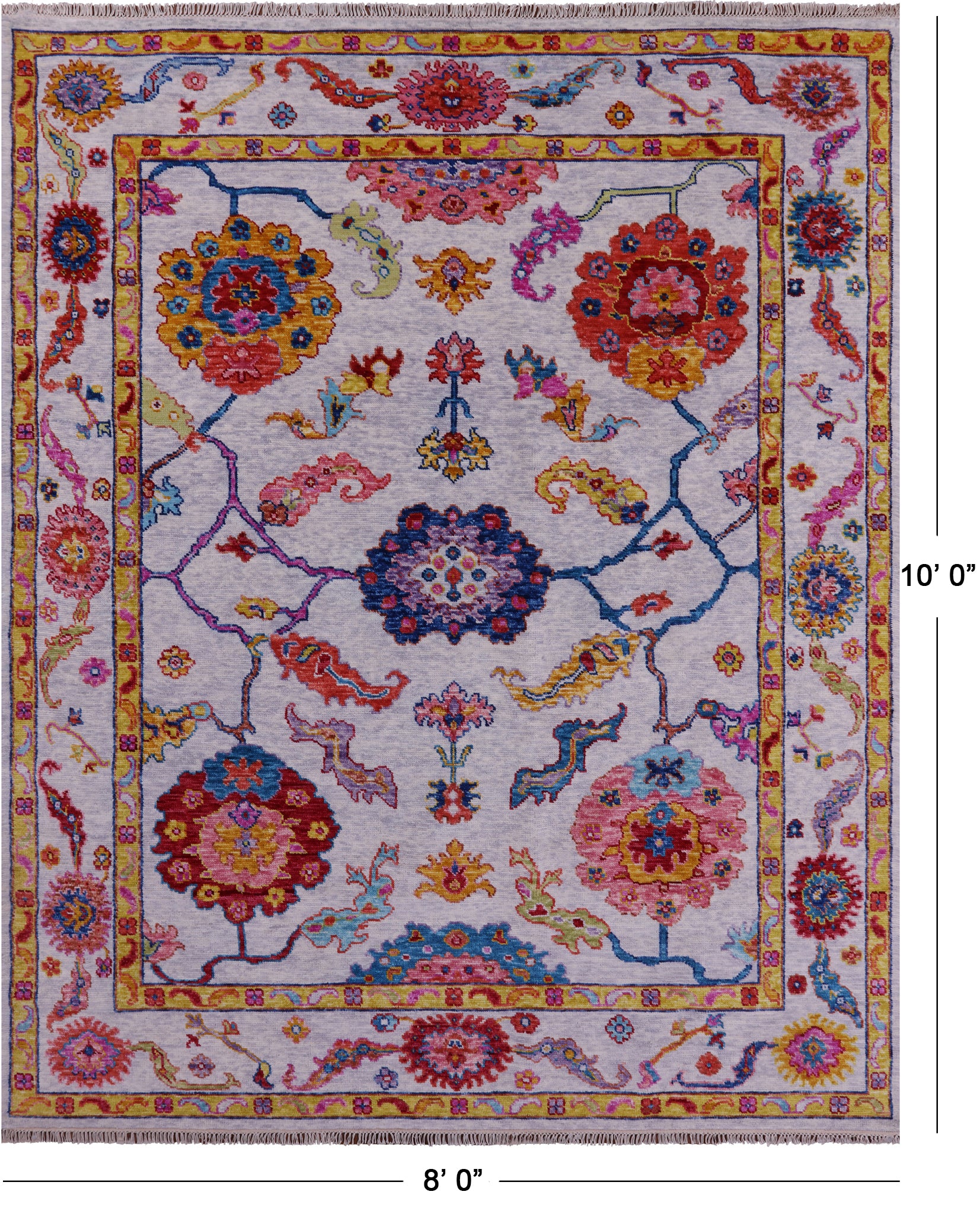 Grey Turkish Oushak Handmade Wool Rug - 8' 0" X 10' 0" - Golden Nile