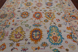 SUPER SALE Ivory Turkish Oushak Hand Knotted Wool Rug - 8' 2" X 10' 0"