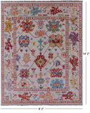 Ivory Turkish Oushak Hand Knotted Wool Rug - 8' 2" X 10' 2" - Golden Nile