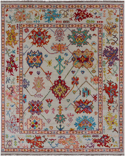 SUPER SALE Turkish Oushak Hand Knotted Wool Rug - 8' 2" X 10' 2"
