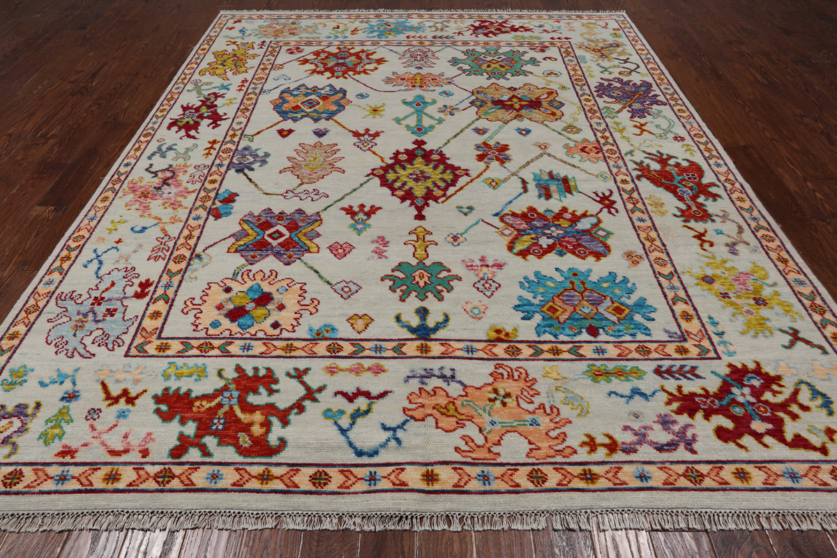SUPER SALE Turkish Oushak Hand Knotted Wool Rug - 8' 2" X 10' 2"