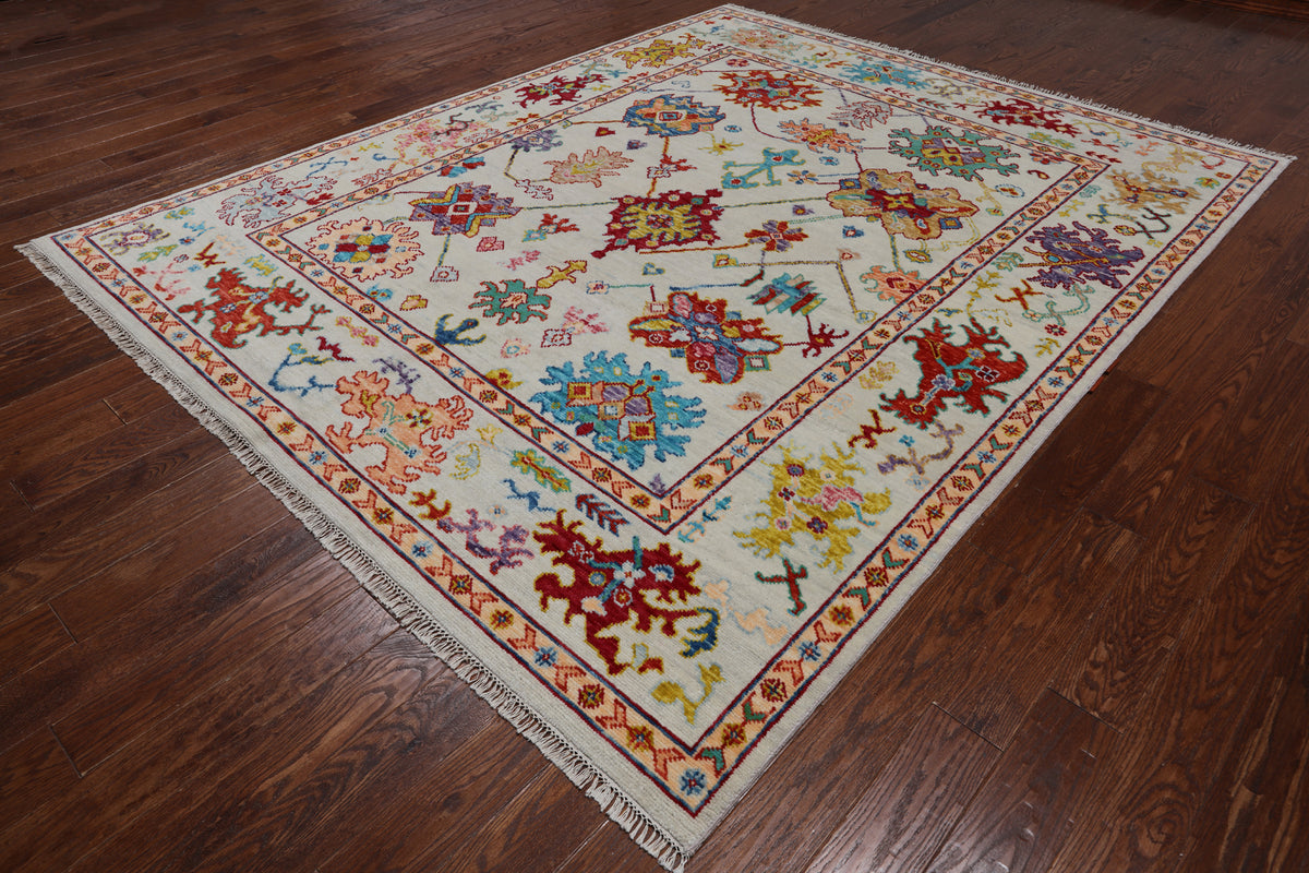 SUPER SALE Turkish Oushak Hand Knotted Wool Rug - 8' 2" X 10' 2"