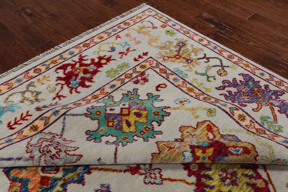 SUPER SALE Turkish Oushak Hand Knotted Wool Rug - 8' 2" X 10' 2"