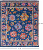 Blue Turkish Oushak Handmade Wool Rug - 8' 2" X 9' 11" - Golden Nile