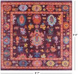 Square Turkish Oushak Handmade Wool Rug - 8' 7" X 9' 0" - Golden Nile