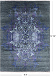 Green William Morris Handmade Wool Area Rug - 9' 3" X 12' 10" - Golden Nile
