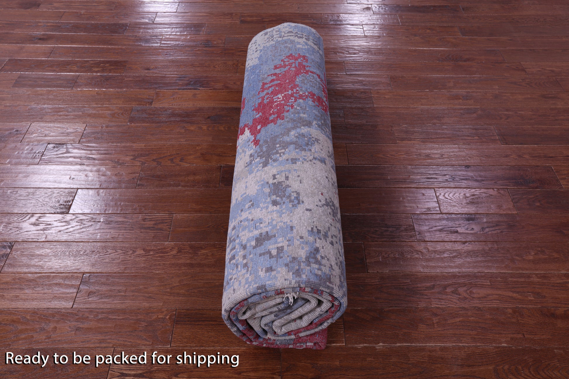 Abstract Contemporary Hand Knotted Wool & Silk Rug - 8' 10" X 11' 11" - Golden Nile