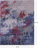 Abstract Contemporary Hand Knotted Wool & Silk Rug - 8' 10" X 11' 11" - Golden Nile