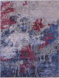 Abstract Contemporary Hand Knotted Wool & Silk Rug - 8' 10" X 11' 11" - Golden Nile