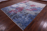 Abstract Contemporary Hand Knotted Wool & Silk Rug - 8' 10" X 11' 11" - Golden Nile