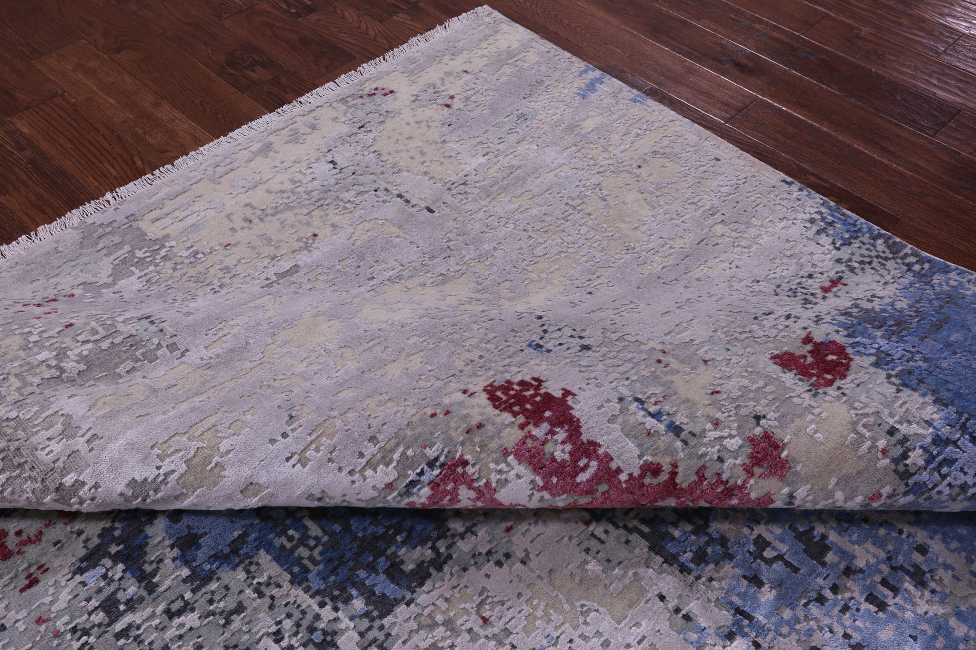 Abstract Contemporary Hand Knotted Wool & Silk Rug - 8' 10" X 11' 11" - Golden Nile