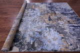 Abstract Contemporary Hand Knotted Wool & Silk Rug - 8' 10" X 12' 1" - Golden Nile