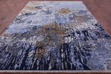 Abstract Contemporary Hand Knotted Wool & Silk Rug - 8' 10" X 12' 1" - Golden Nile