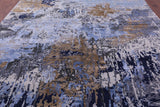 Abstract Contemporary Hand Knotted Wool & Silk Rug - 8' 10" X 12' 1" - Golden Nile