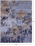 Abstract Contemporary Hand Knotted Wool & Silk Rug - 8' 10" X 12' 1" - Golden Nile