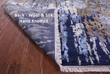 Abstract Contemporary Hand Knotted Wool & Silk Rug - 8' 10" X 12' 1" - Golden Nile