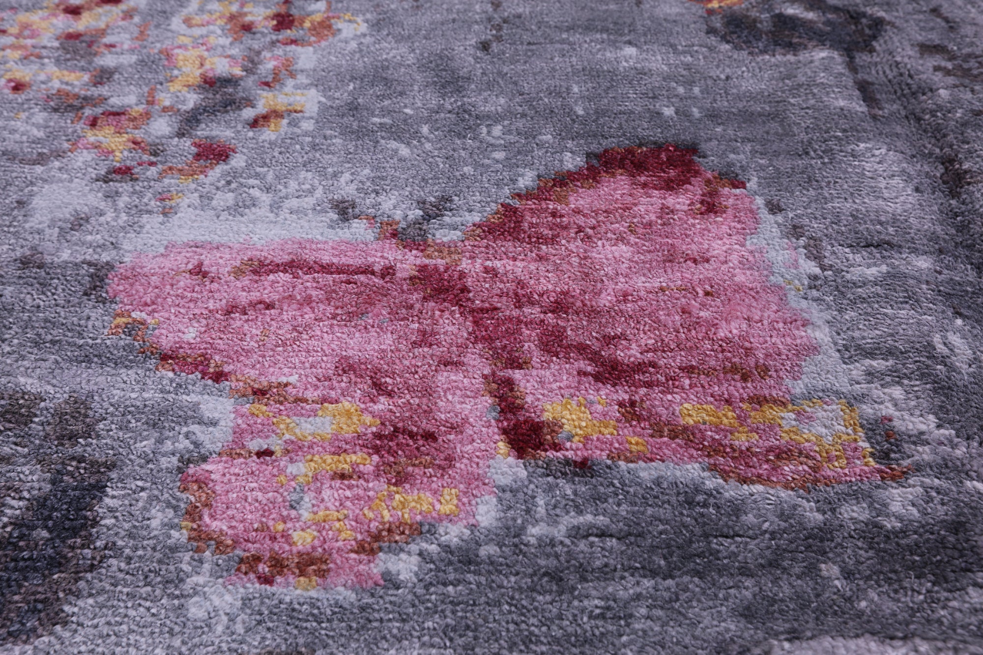Contemporary Hand Knotted 100% Silk Rug - 8' 11" X 12' 0" - Golden Nile