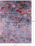 Contemporary Hand Knotted 100% Silk Rug - 8' 11" X 12' 0" - Golden Nile