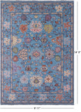 Blue Turkish Oushak Hand Knotted Wool Rug - 9' 11" X 14' 3" - Golden Nile