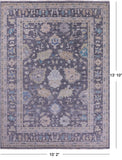 Grey Turkish Oushak Hand Knotted Wool Rug - 10' 2" X 13' 10" - Golden Nile