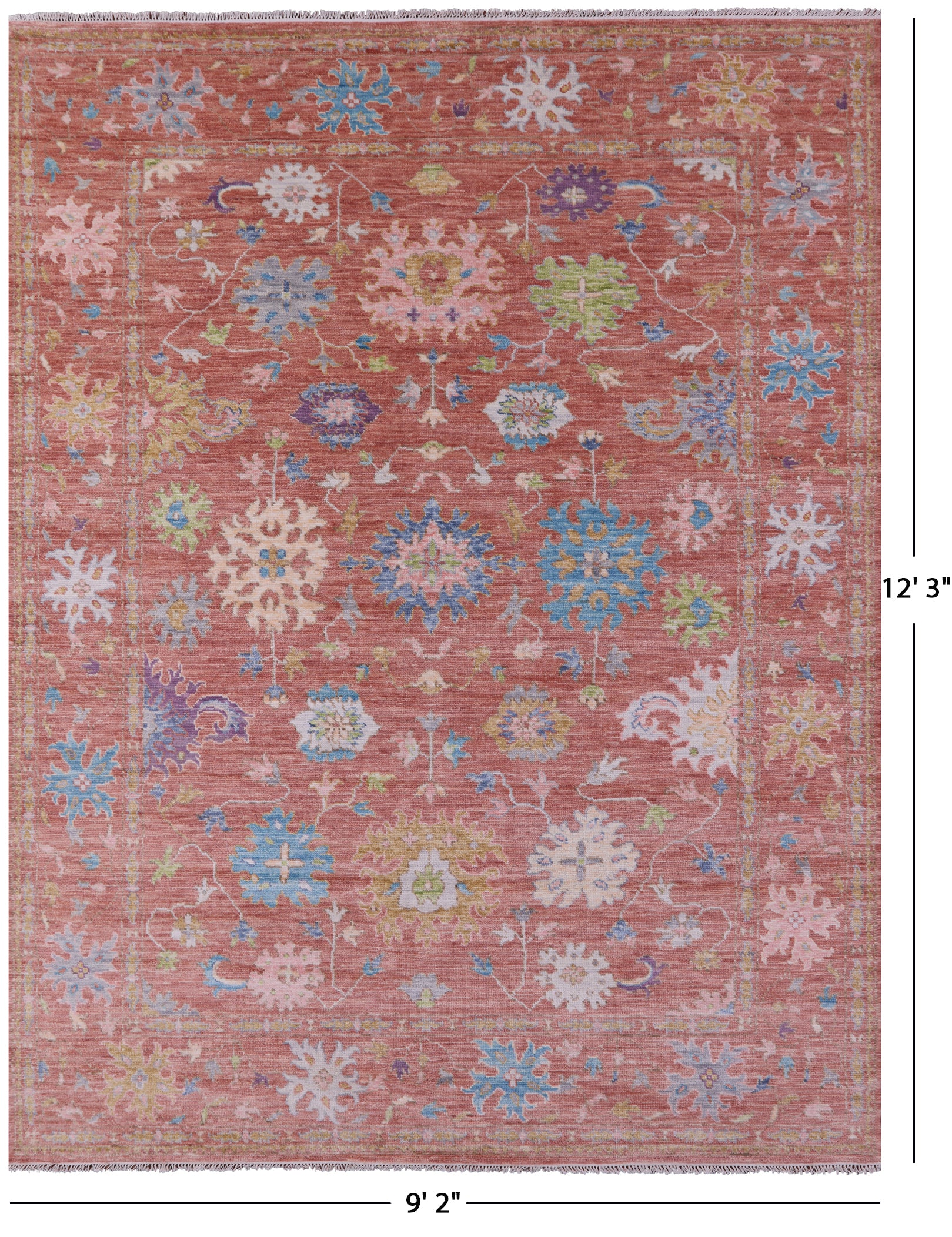 Turkish Oushak Hand Knotted Wool Rug - 9' 2" X 12' 3" - Golden Nile