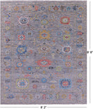 Grey Turkish Oushak Handmade Wool Rug - 8' 2" X 9' 9" - Golden Nile