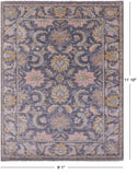 Grey Persian Tabriz Hand Knotted Wool Rug - 9' 1" X 11' 10" - Golden Nile