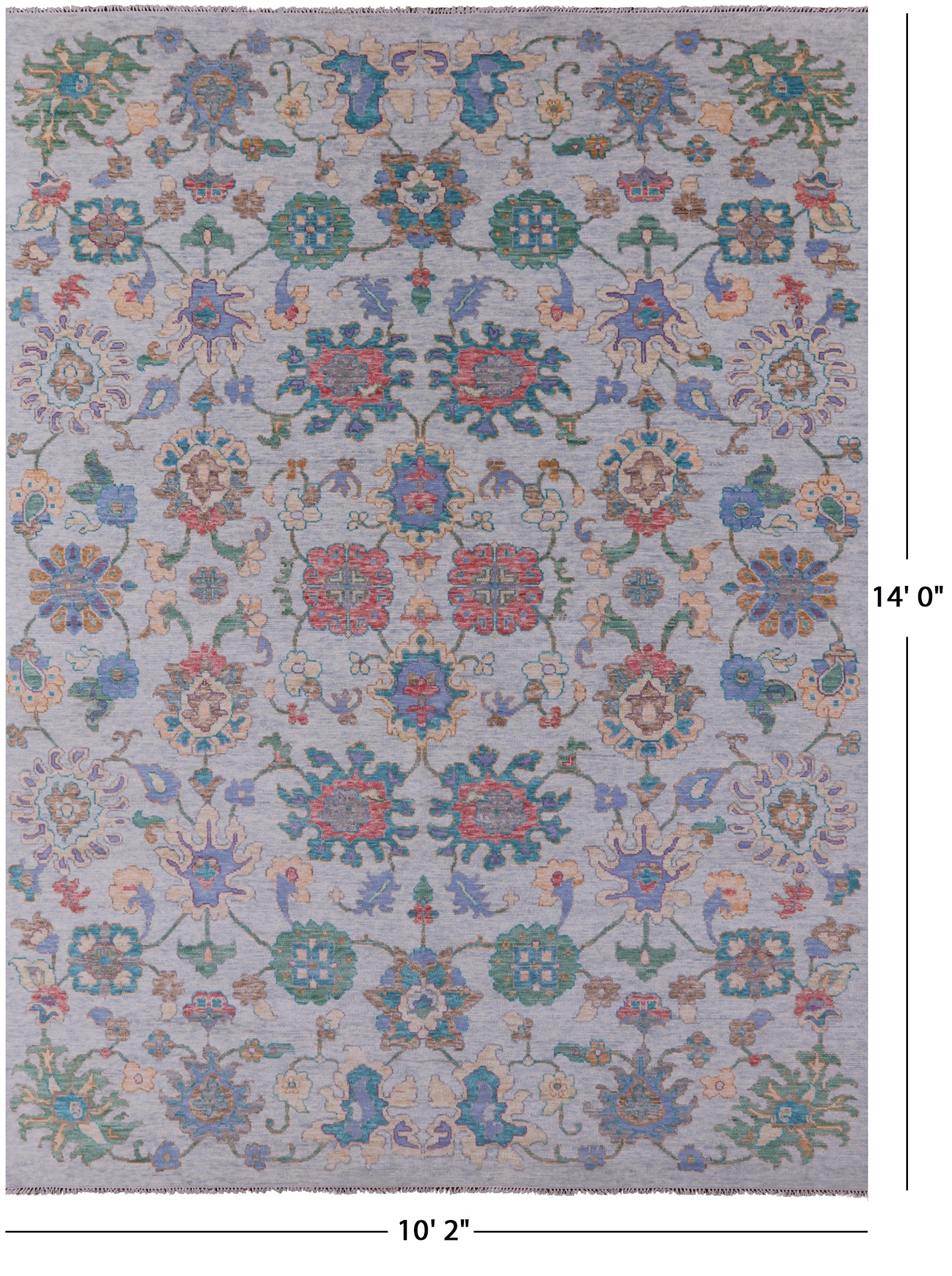 Turkish Oushak Hand Knotted Wool Rug - 10' 2" X 14' 0" - Golden Nile