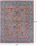 Grey Persian Fine Serapi Hand Knotted Wool Rug - 8' 0" X 10' 4" - Golden Nile