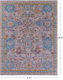 Grey Turkish Oushak Hand Knotted Wool Rug - 7' 11" X 10' 4" - Golden Nile