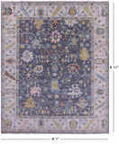 Grey Turkish Oushak Hand Knotted Wool Rug - 8' 1" X 9' 11" - Golden Nile