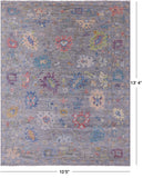 Grey Turkish Oushak Hand Knotted Wool Rug - 10' 5" X 13' 4" - Golden Nile