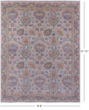 Ivory William Morris Hand Knotted Wool Rug - 9' 4" X 11' 11" - Golden Nile