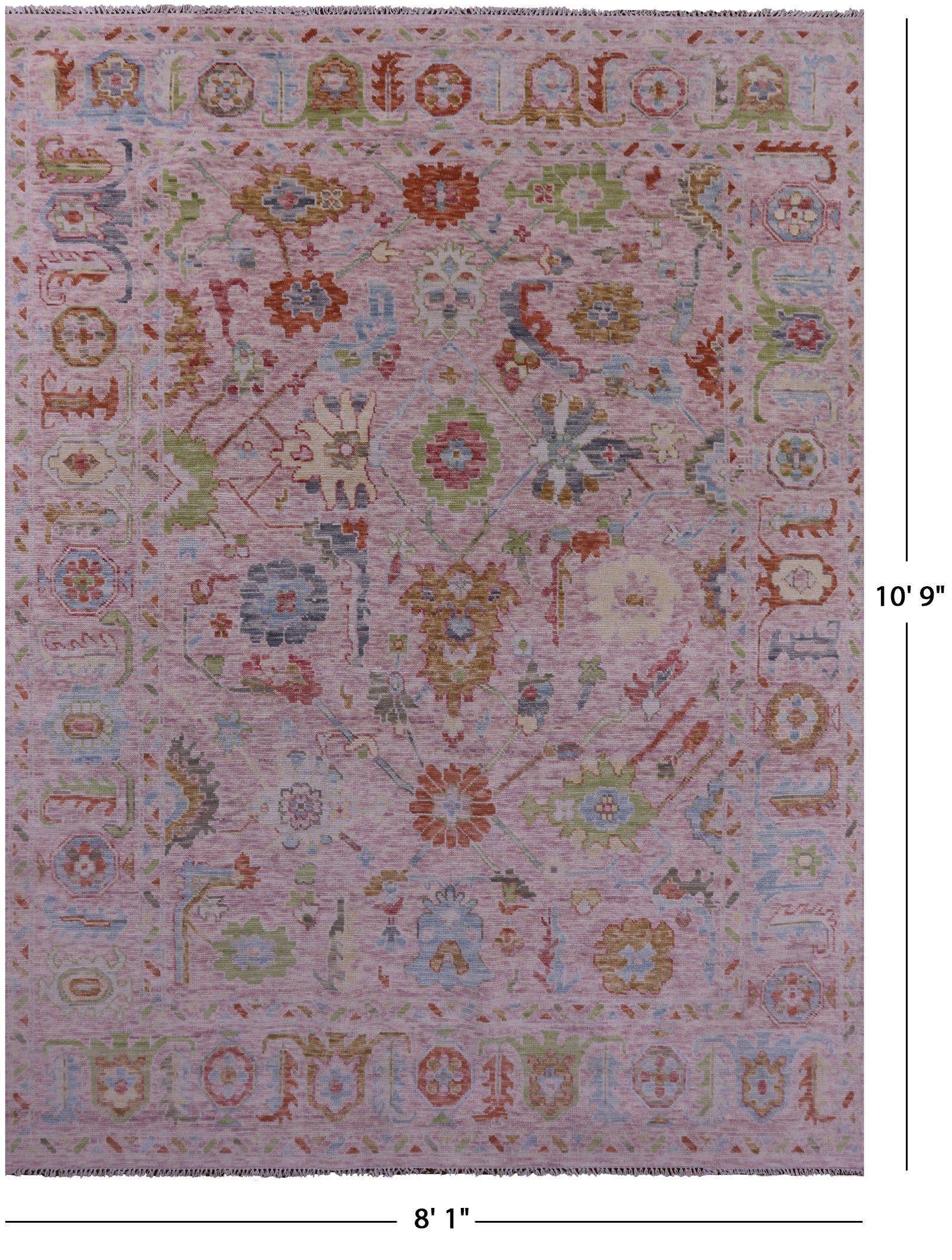 Turkish Oushak Hand Knotted Wool Rug - 8' 1" X 10' 9" - Golden Nile