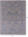 Grey Persian Tabriz Handmade Wool Rug - 9' 0" X 12' 3" - Golden Nile