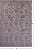 Grey Persian Tabriz Hand Knotted Wool Rug - 9' 10" X 14' 4" - Golden Nile