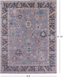 Grey Turkish Oushak Hand Knotted Wool Rug - 9' 0" X 11' 11" - Golden Nile
