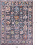Grey Turkish Oushak Hand Knotted Wool Rug - 10' 0" X 13' 11" - Golden Nile